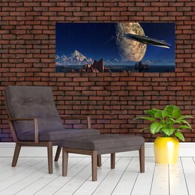 Tablou - Vizita extraterestrului (120x50 cm)