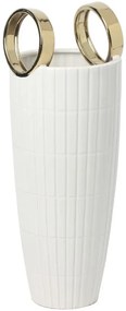Vaza alba / aurie din ceramica, Ø 18 cm, Shopping B Mauro Ferreti