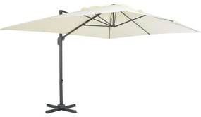 vidaXL Umbrelă în consolă cu stâlp din aluminiu, nisipiu, 400x300 cm