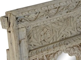 Oglindă decorativă de perete, stil natural rustic, culoare natur, din lemn de tec, „Teak”