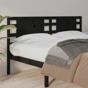 818774 vidaXL Tăblie de pat, negru, 146x4x100 cm, lemn masiv de pin