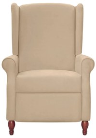 342240 vidaXL Fotoliu rabatabil cu spătar înalt, gri taupe, microfibră