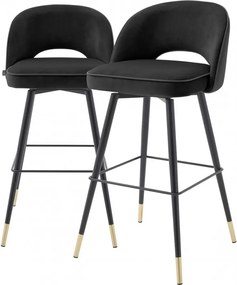 Set de 2 scaune de bar design modern Cliff, negru 114574 HZ