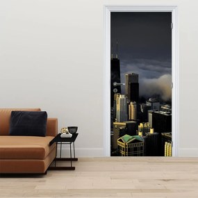 Fototapet pentru ușă - Oraș în nori (95x205cm)