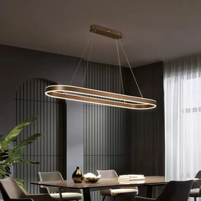 Lustra LED Cu Telecomanda, Elit's SE-P 3211GF, 120w, Maro Coffee