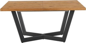 Masa extensibila MASSIVE, stejar/negru, furnir/metal, 160-250x90x77 cm