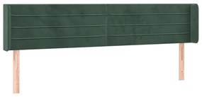 3118971 vidaXL Tăblie de pat cu aripioare verde închis 183x16x78/88 cm catifea