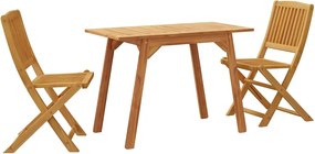 vidaXL Set de balcon, 3 piese, lemn masiv de acacia