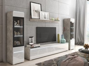 Mobilier living Selwyn II (beton + Alb lucios ) (iluminat LED Alb). 1054050