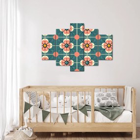 Tablou - Model retro cu flori (150x105 cm)