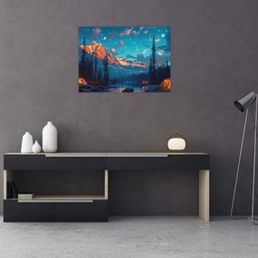 Tablou - Camping în munți (70x50 cm)