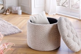 Taburete cu spatiu de depozitare Modern Barock 50cm, boucle champagne