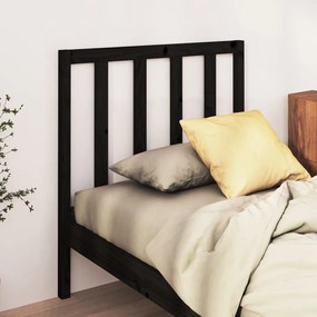 vidaXL Tăblie de pat, negru, 81x4x100 cm, lemn masiv de pin