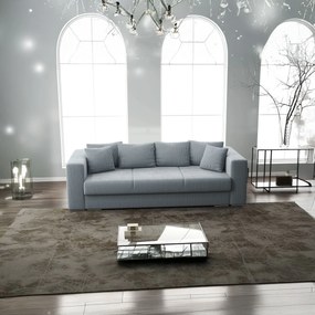Canapea extensibilă dumonde cu ladă de depozitare si sezut confortabil din spuma high-density, Gloria Zoom Grey 240x100 cm