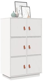 vidaXL Dulap înalt, alb, 67x40x108,5 cm, lemn masiv de pin