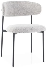 Scaun de dining bej ELTON cu picioare negre