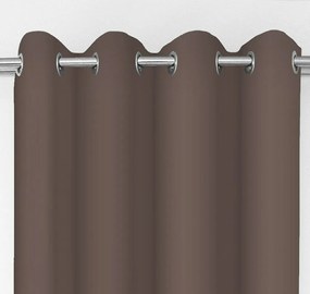 Draperie maro de o singură culoare, cu agățare pe inele Lungime: 270 cm