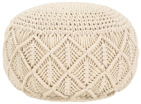 vidaXL Taburet puf macrame lucrat manual, 45 x 30 cm, bumbac