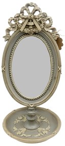 Oglinda cu suport bijuterii VINTAGE SOPHIE, Gri antichizat, 13x29cm