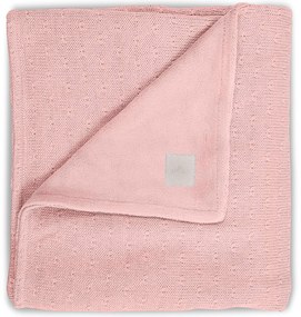 Paturica bebe 2 fete, Soft, 100x150 cm, tricot, fleece, roz corai