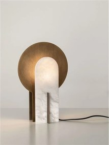 Veioza, Lampa de masa LED din alabastru si aluminiu AVIEL