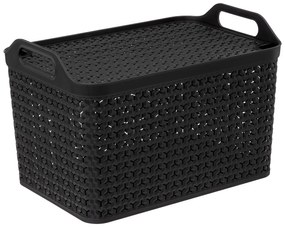 Coș de rufe din plastic, negru