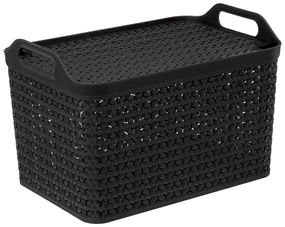 Coș de rufe din plastic, negru