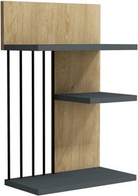 Raft NEZMA, stejar/gri antracit, PAL melaminat, 40x21x60 cm