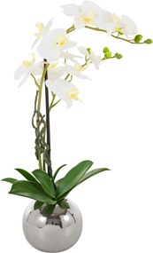 Orhidee artificiala Couturier alba 60 cm
