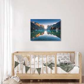 Tablou pe sticlă - Lacul montan (70x50 cm)