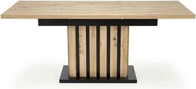 Masa extensibila LAMELLO, stejar/negru, PAL laminat, 130/180x80x76 cm