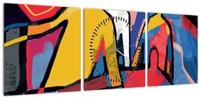 Tablou - Abstract bărbați (cu ceas) (90x30 cm)