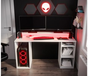 Masă PC pentru gaming Garrick 1 (biely) (cu iluminat LED RGB). 1064133