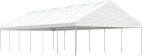 vidaXL Foișor cu acoperiș, alb, 13,38x5,88x3,75 m, polietilenă