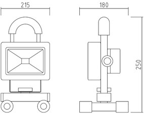 Proiector LED APLED AKU LED/50W/230V IP65 6000K 2200 mAh
