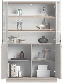 Vitrină Vesper 60 cm cu mânere aurii - culoare cașmir