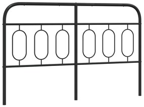 377151 vidaXL Tăblie de pat metalică, negru, 150 cm