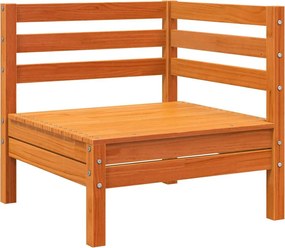 vidaXL Canapea colțar de grădină, maro ceruit, lemn masiv de pin