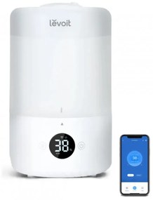 Umidificator de aer cu ultrasunete Levoit Dual 200S, Smart, 27 m2, 24W, 3 L, Control digital, Silentios, Alb