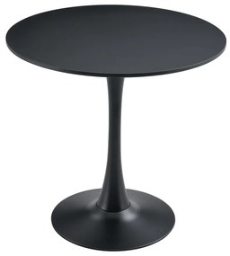 Masa de sufragerie, rotunda, negru, diametru 80 cm, REVENTON NEW