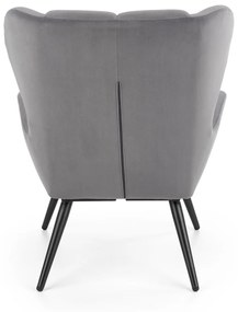 Fotoliu Tyrion velvet gri H91 cm