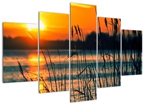 Tablou - Apus de soare la lac (150x105 cm)