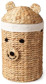 Coș de jucării pentru copii în culoare naturală din zambilă de apă ø 30x56 cm Bear – Compactor