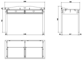Birou AMORI pentru Copii, Alb (Pin Masiv și MDF), Design Romantic – Vipack