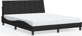 vidaXL Cadru de pat fără saltea, Hanko, negru, 160x200 cm, catifea