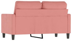 Canapea cu 2 locuri, roz, 120 cm, catifea