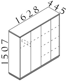 Dulap înalt Creator 162,8 x 44,5 x 150,7 cm, antracit / alb