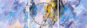 Tablou - Caii alergând, pictură în ulei (cu ceas) (90x30 cm)