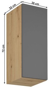 Zondo Dulap superior de bucătărie G30 Langari (stejar artisan + gri mat) (S). 1016900