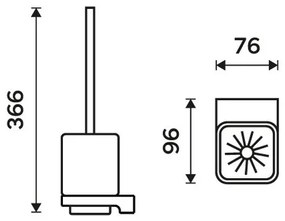 Perie de toaletă de perete NIMCO MA 29094KN-26 MAYA alb/crom lucios